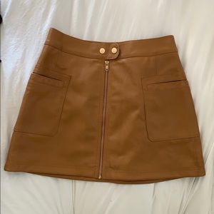 Free people | Brown vegan leather skirt | size 6